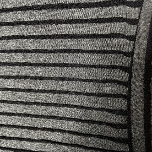 Gray Striped Cowl Neck Dress 10 Futuristic Minimalist Lagenlook Cyberpunk Rave - Picture 9 of 9